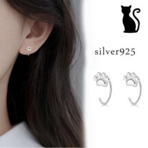 ピアス シルバー925 猫 シンプル 可愛い 猫モチーフ 肉球 シルバー